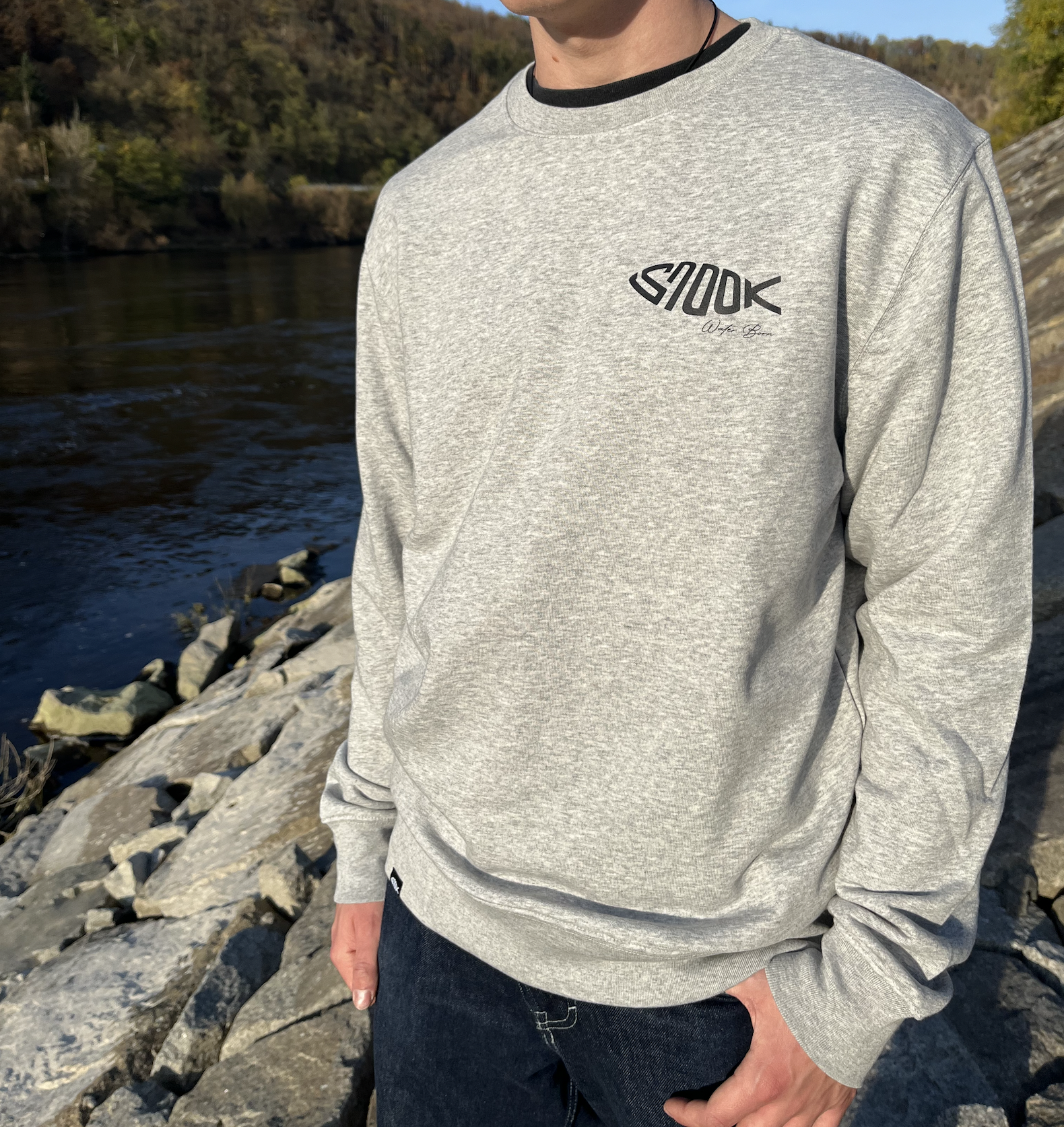 Světle šedá mikina snook classic